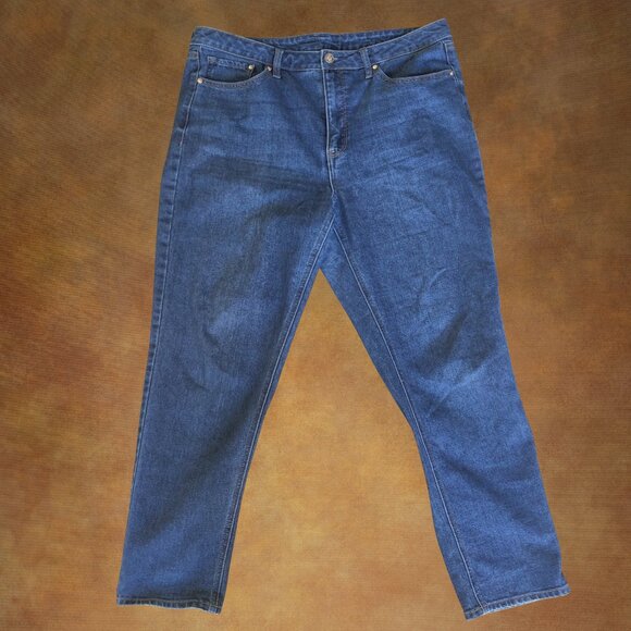 Seven7 Women’s Size 14 Slim Straight Jeans Blue Stretch Denim - Picture 1 of 8